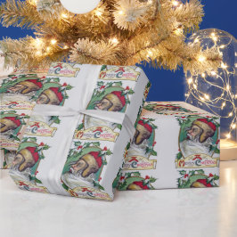 Papel De Regalo Vintage Gnome Navidades