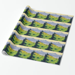 Papel De Regalo Vintage Golf Lausanne City Lake Suiza