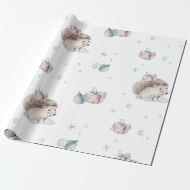 PAPEL DE REGALO VINTAGE HEDGEHOG NAVIDADES GIFT WRAPPING (Desenrollado)