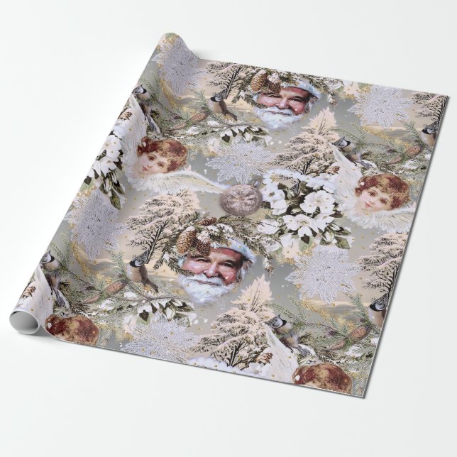 Papel De Regalo Vintage Holiday Dreams (Desenrollado)