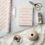 Papel De Regalo Vintage Holiday Merry Christmas<br><div class="desc">Personalice el texto personalizado anterior. También puede cambiar el color de fondo. Puede encontrar elementos de coordinación adicionales en nuestra colección "Vintage Holiday Snowman".</div>