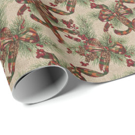 Papel De Regalo Vintage Holly Christmas Wrapping Paper