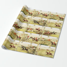Papel De Regalo Vintage Horse Riders and Hounds Hunting