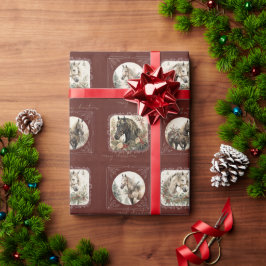 Papel De Regalo Vintage Horse Western Cowboy Navidades