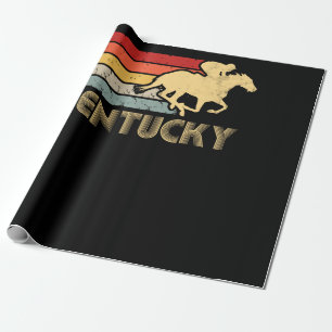 Papel De Regalo Vintage Kentucky Retro Horse Carreras Derby