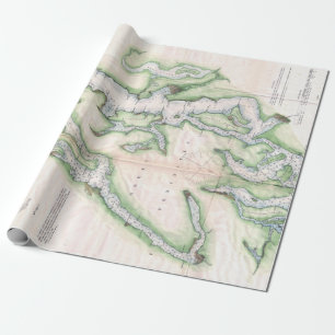 Papel De Regalo Vintage Map of Seattle and Puget Sound
