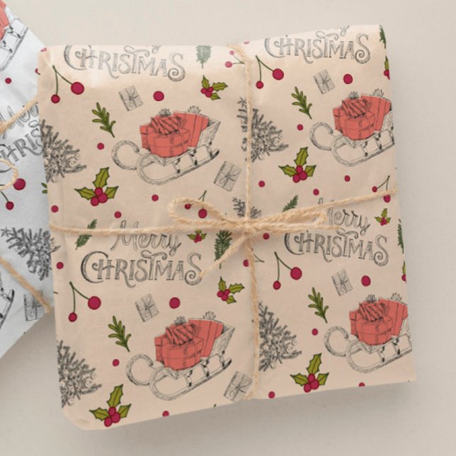 Papel De Regalo Vintage Merry Christmas (Subido por el creador)