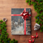 Papel De Regalo Vintage Merry Christmas<br><div class="desc">Feliz papel de envoltura navideño para tu familia.</div>