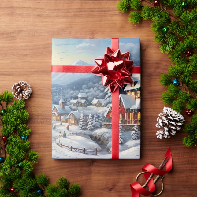 Papel De Regalo Vintage Merry Christmas (Regalo de vacaciones)