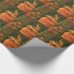 Papel De Regalo Vintage Merry Christmas Holiday<br><div class="desc">Hermoso Ilustracion de una Vintage Navidad con una linda niñita y un diseño de papel envuelto en oso por ingeinc. Perfecto para envolver un regalo con una etiqueta de regalo de la tienda ingeinc.com.</div>