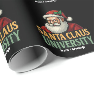 Papel De Regalo Vintage Merry Christmas Santa Claus University