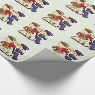 Papel de regalo vintage militar para San Valentín