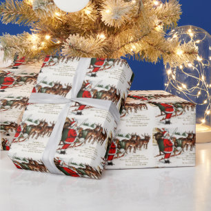 Papel De Regalo Vintage navidad fiesta con azulejos de reno