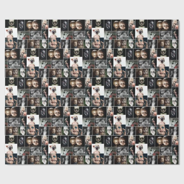 Papel De Regalo Vintage Nightmares Haunting Dolls Rolls (Superficie plana)