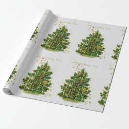 Papel De Regalo Vintage O Christmas Tree
