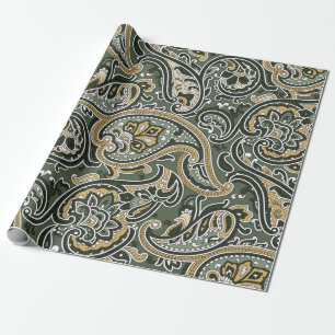 Papel De Regalo vintage Paisley patrón étnico oriental sin foco p