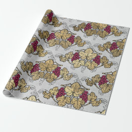 Papel De Regalo Vintage París Borgoña y Oro tema de vino
