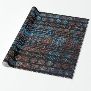 Papel De Regalo Vintage Pat tribal peruano azteca del bronce y del