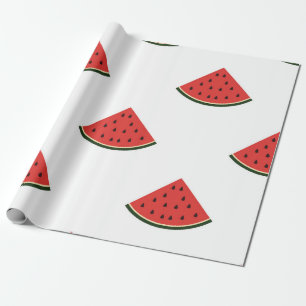 Papel De Regalo Vintage pattern with slices of watermelon on a whi