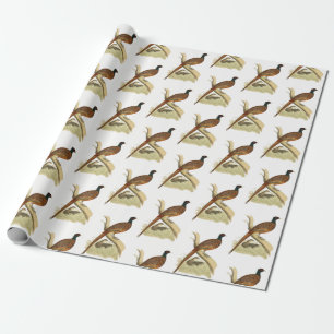 Papel De Regalo Vintage Pheasant on Branch Game Bird Color de dibu