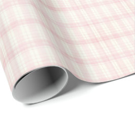 Papel De Regalo Vintage Pink Plaid Gingham Coquette Wrapping Paper