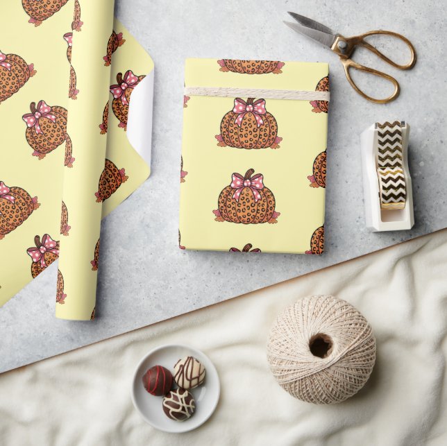 Papel De Regalo Vintage pumpkin Halloween pattern (Artesanía)