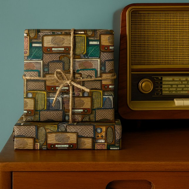 Papel De Regalo Vintage Radios (Subido por el creador)