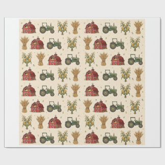Papel de regalo Vintage Red Barn Farm