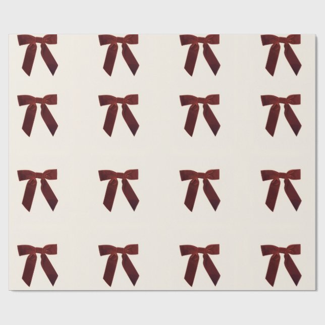 Papel De Regalo Vintage Red Bow Wrapping Paper (Superficie plana)