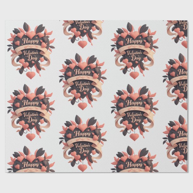 Papel De Regalo vintage romance valentine wrapping paper (Superficie plana)
