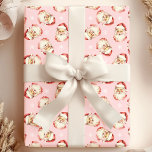 Papel De Regalo Vintage rosa Santa Claus Face Watercolor<br><div class="desc">Envuelve tus regalos con alegría festiva con nuestro Papel de envolver color de agua rosado de Santa Claus Face! Este encantador diseño presenta ilustraciones de acuarela nostálgicos con rostros de Santa Claus, ambientados con un fondo vibrante, adornados con delicados copos de nieve. Perfecto para añadir un toque de encanto vintage...</div>