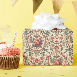 Papel De Regalo Vintage Rose & Bird Pattern Romantic Art Nouveau