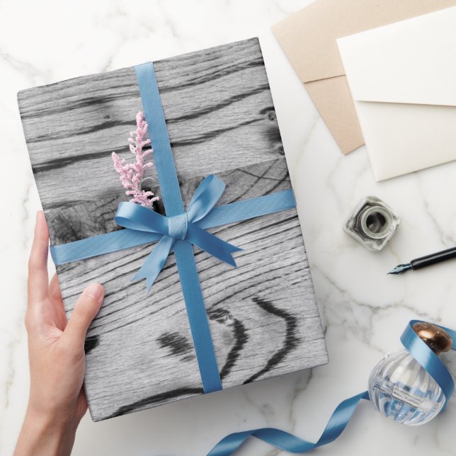 Papel De Regalo Vintage rústica gris madera quemada (Regalar)