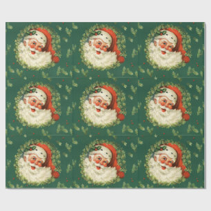 Papel De Regalo Vintage Santa alegre