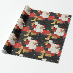 Papel De Regalo Vintage Santa Claus Collage