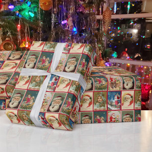 Papel De Regalo Vintage Santa Claus Navidades postales Chica Kitty