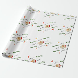 Papel De Regalo Vintage Santa Merry Christmas