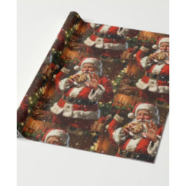 Papel De Regalo Vintage Santa Navidades