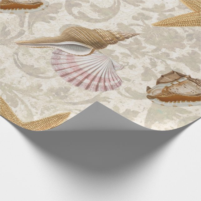 Papel De Regalo Vintage Seashell Starfish Beach  (Esquina)