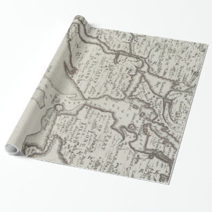 Papel De Regalo Vintage Staten Island y mapa del puerto de NYC