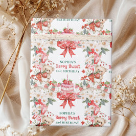 Papel De Regalo Vintage Strawberry Berry Sweet 2nd Birthday 