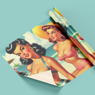 Papel De Regalo Vintage Summer Beach Pin Ups