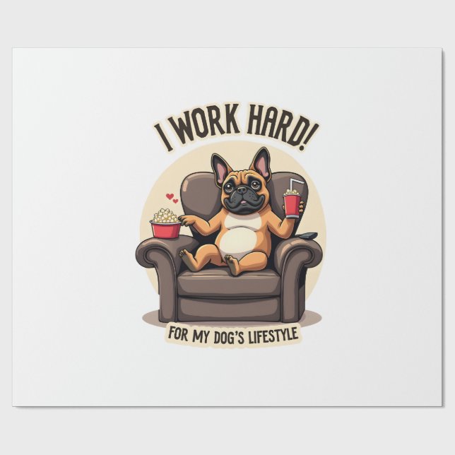 Papel De Regalo Vintage trabajo duro para el estilo de vida de mi  (Superficie plana)