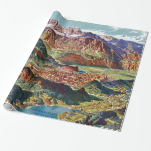 Papel De Regalo Vintage Trient y el mapa de Italia de las dolomías