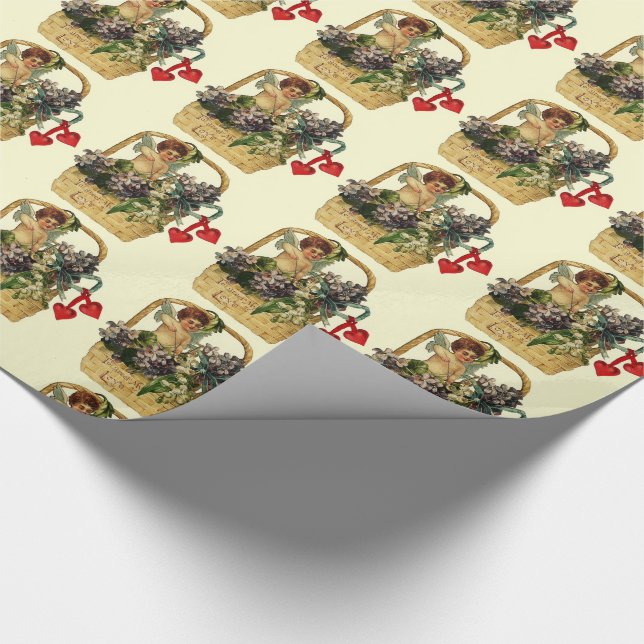 Papel De Regalo Vintage Valentine Cherubs (Esquina)