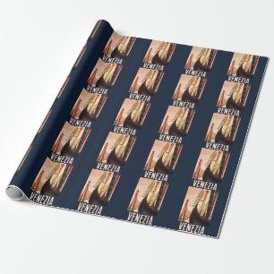 Papel De Regalo Vintage Venice Italy Gondola Travel