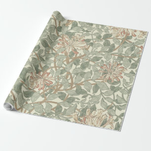 Papel De Regalo Vintage verde suave William Morris Honeysuckle