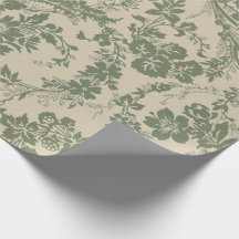 Vintage Vibrant Green Floral Pattern