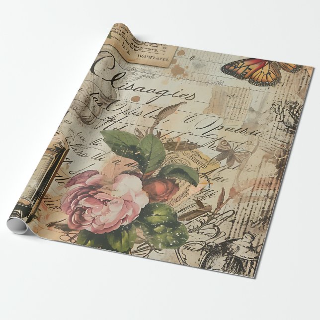 Papel De Regalo Vintage Victorian Perfume Decoupage (Desenrollado)