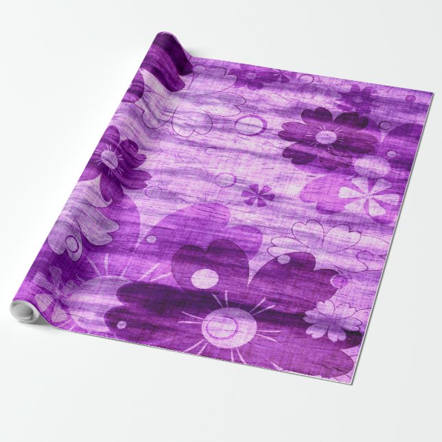 Papel De Regalo Vintage violeta de moda (Desenrollado)